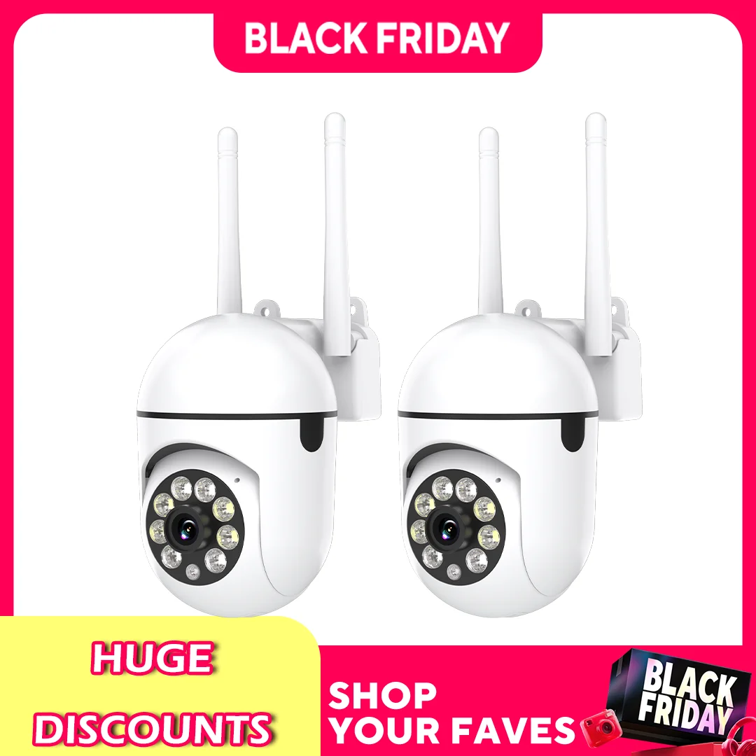 

2PC Wireless 8MP HD Indoor/Outdoor WiFi Security Camer, Color Night Vision, 2-Way Audio, 360° Pan/Tilt/Zoom