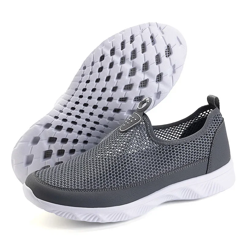 New Men Woman Shoes Outdoor Sneakers Couple Shoes Knitting Sock Women Slip on Flat Laides Walking Shoes Male Mesh Loafers