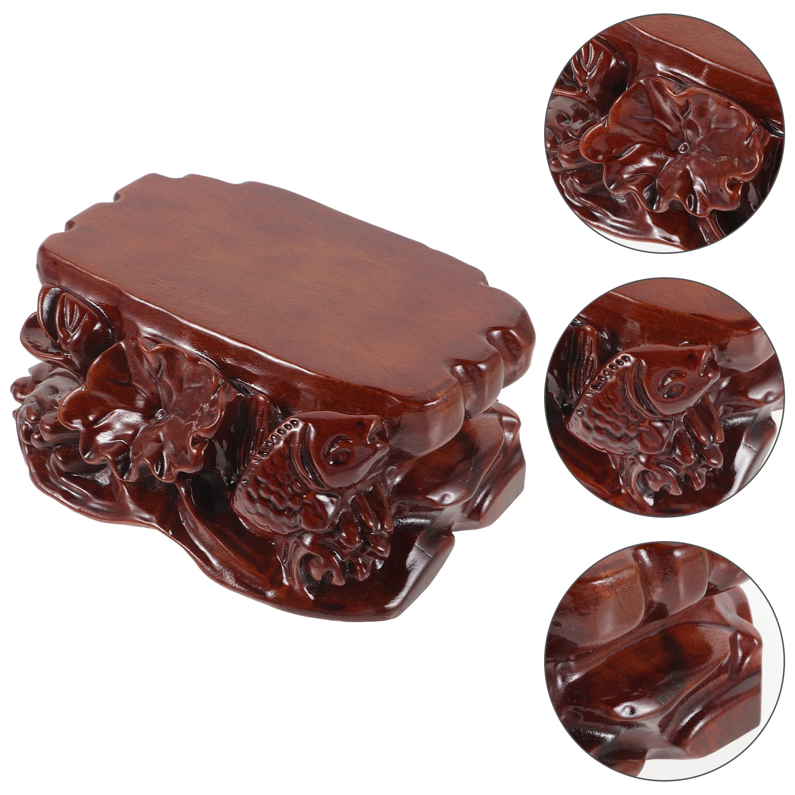 

Display Solid Wood Carved Jewelry Stand Sculpture Crafts Home Pedestal for Decoration Plant Rack