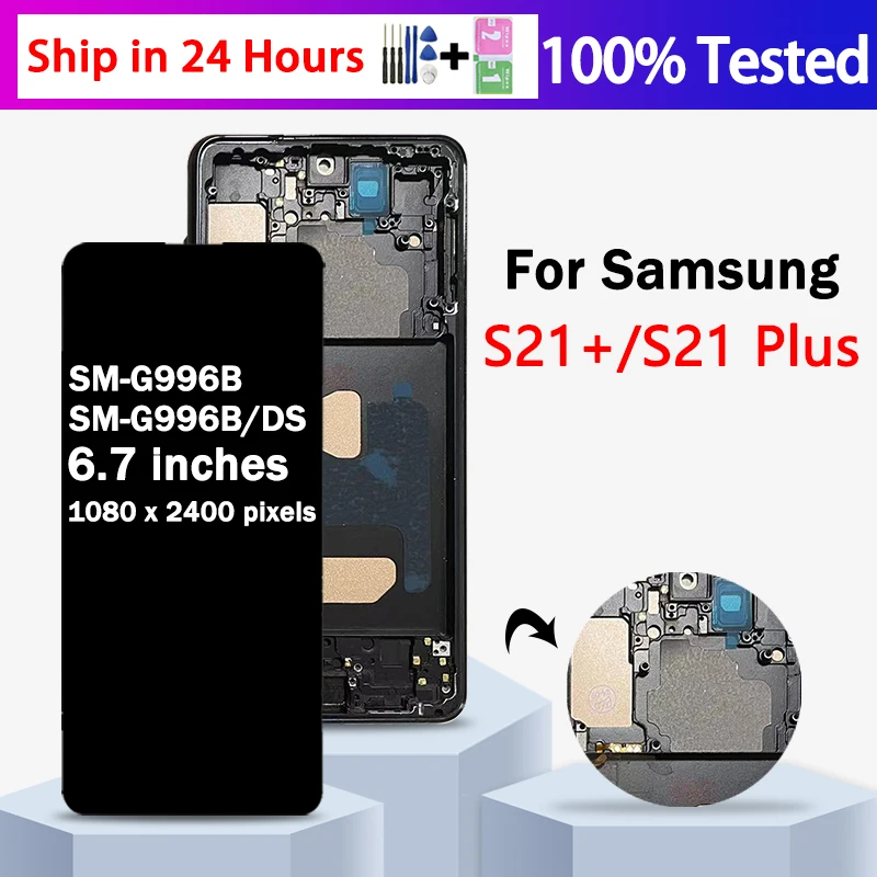 TFT Screen For Samsung S21 Plus LCD Display Touch Screen Digitizer For Samsung S21+ 5G G996B G996B/DS LCD with Frame