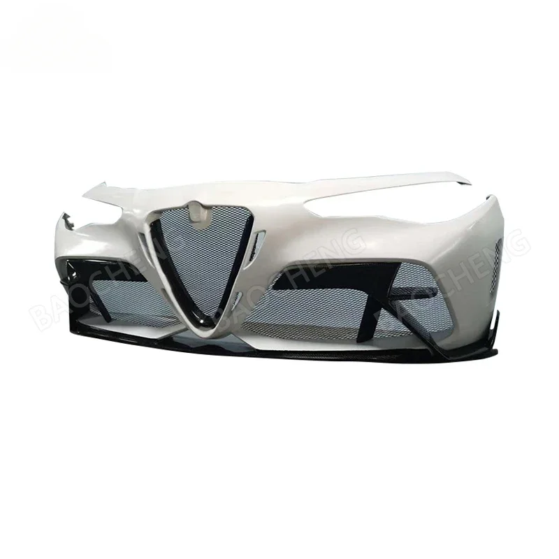 

For Alfa Romeo Giulia Body Kit car part GTAM Style Partial High quality Half Carbon Fiber Front Bumper Lip rear bumper