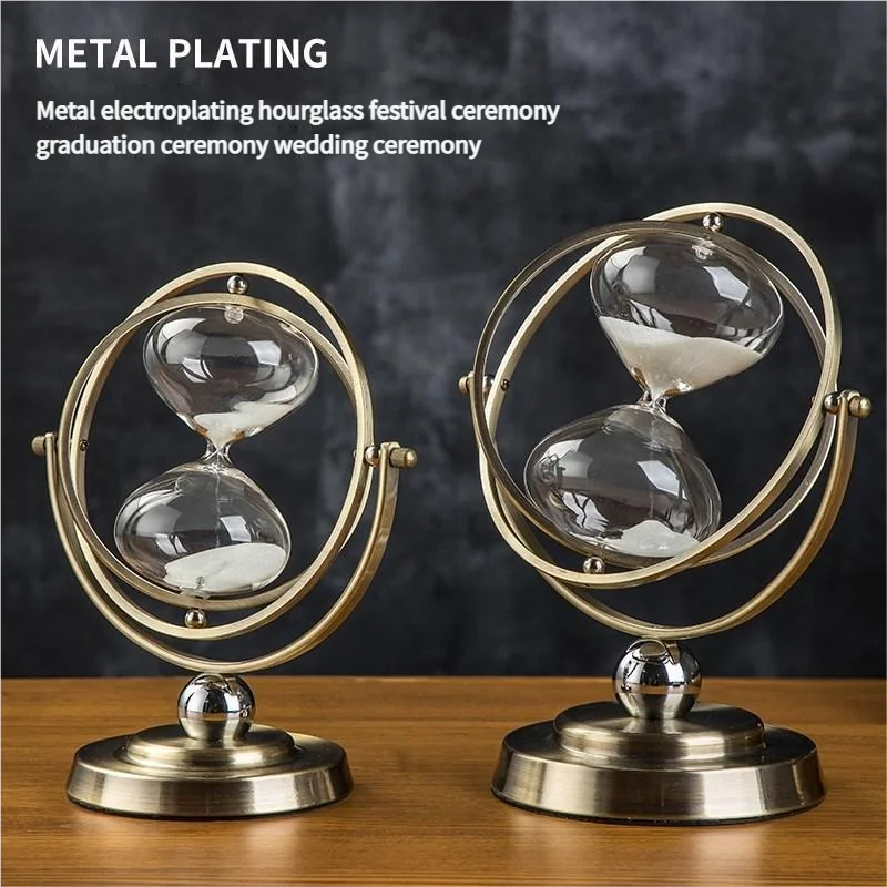 Hourglass timer Nordic creative art personalized gift exquisite globe rotating home large desktop ornaments