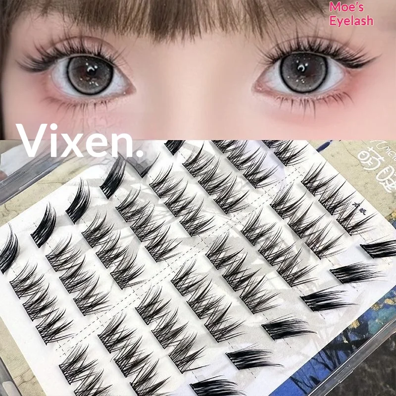 Glueless False Eyelashes Chinese Fox Eye Style Natural Wispy Long Outer Corner Self Adhesive Strip Lashes Voluminous 10-13mm
