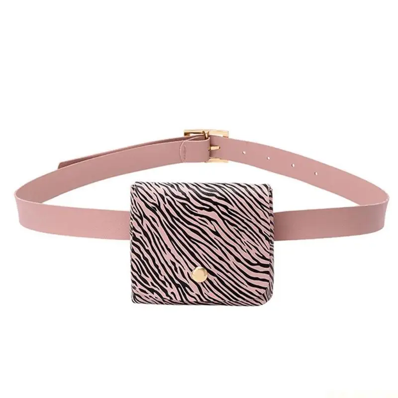 

X90D Women Girls PU Leather Fanny Pack Casual Waist Bag Cell Phone Pocket with Removable Belt