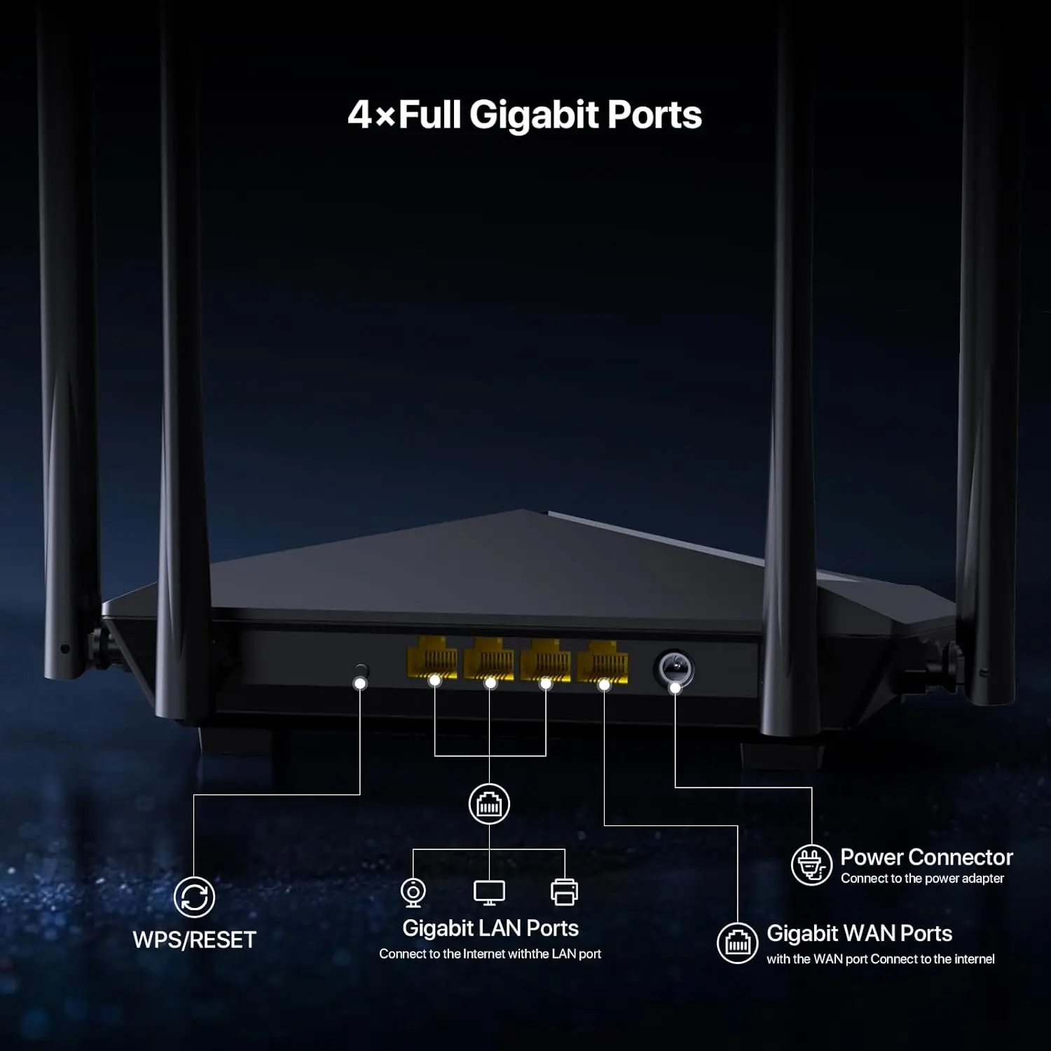 Tenda AC10 Router Gigabit Version AC1200 Dual Band 2.4/5GHz WiFi 1167Mbps WiFi Repeater 4 Antennas MU-MIMO Network wifi Extender