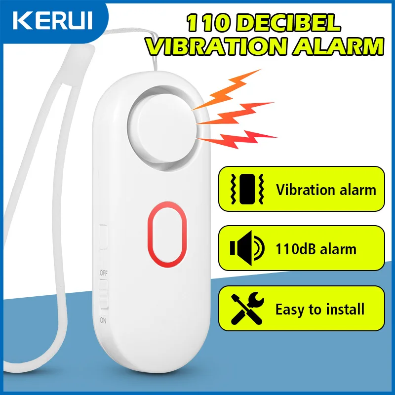 KERUI 110DB Loud Vibration Detector Alarm for Door Window Safe Vibration Sensor Shock Alarm for Home Protection Easy to Install