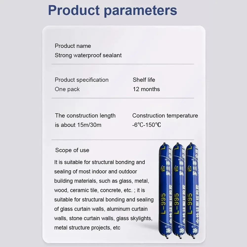 1Pcs 750g Strong Waterproof Sealant 995 High Viscosity Silicone Glass Adhesive Structural Adhesive