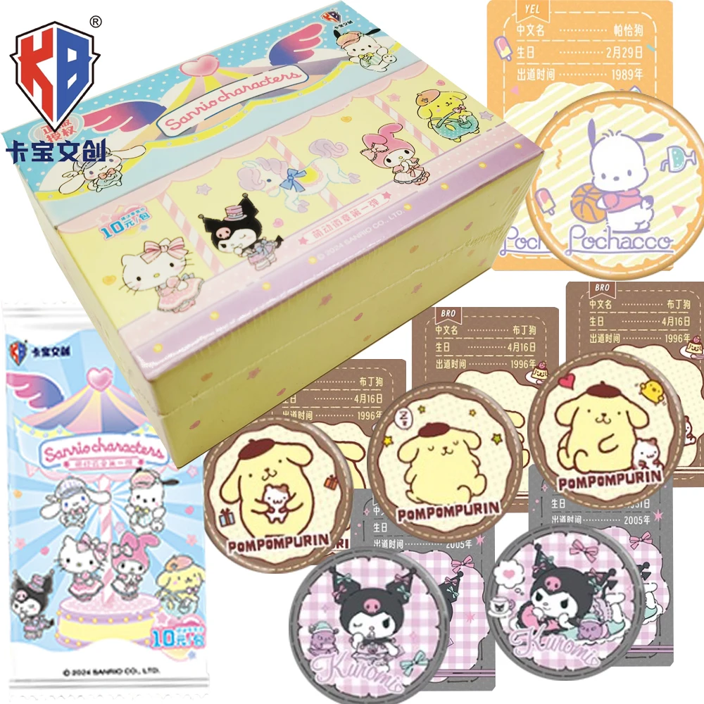 

New KABAO Original Sanrio Collection Cards Round Badge Series Cartoon Figure Lovely Fun Cards Decorative Toy Gift for Children