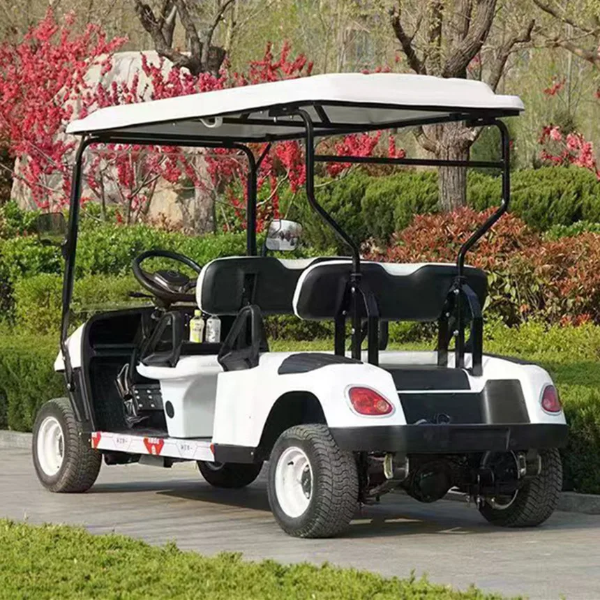 Factory Customized New Road Legal 5000W Lithium-Ion Battery Club Sightseeing Bus 4-Seater Club Golf Cart With Modification Kit