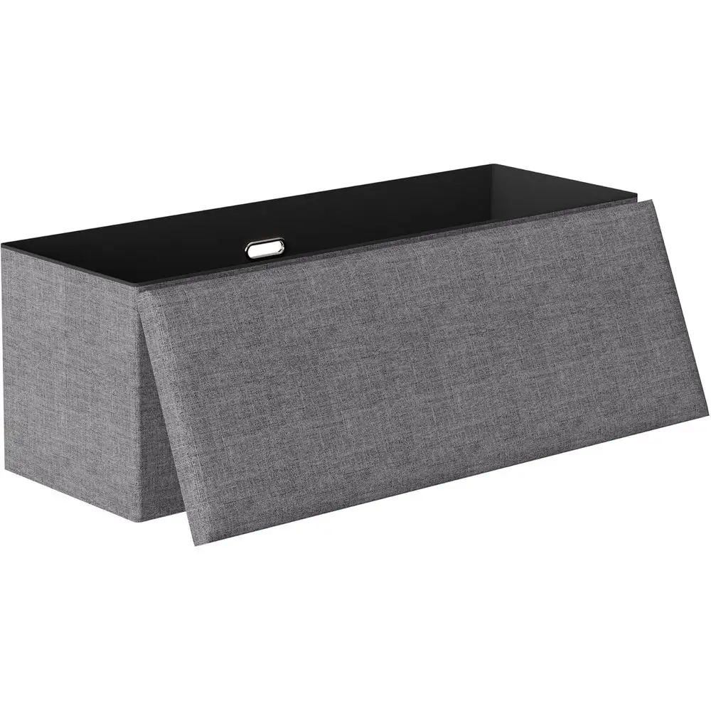 

43'' olding Storage Ottoman Bench, End o Bed Linen abric oot Rest Stool with Padded Seat, Large ootstools or Bedroom, Living Roo