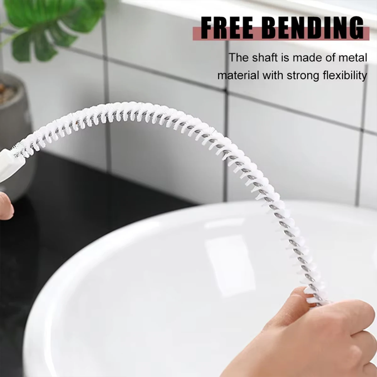 Pipeline dredging brush 45/71cm, sewer bathroom hair removal sink cleaning brush, drainage cleaning agent flexible removal clean image 5