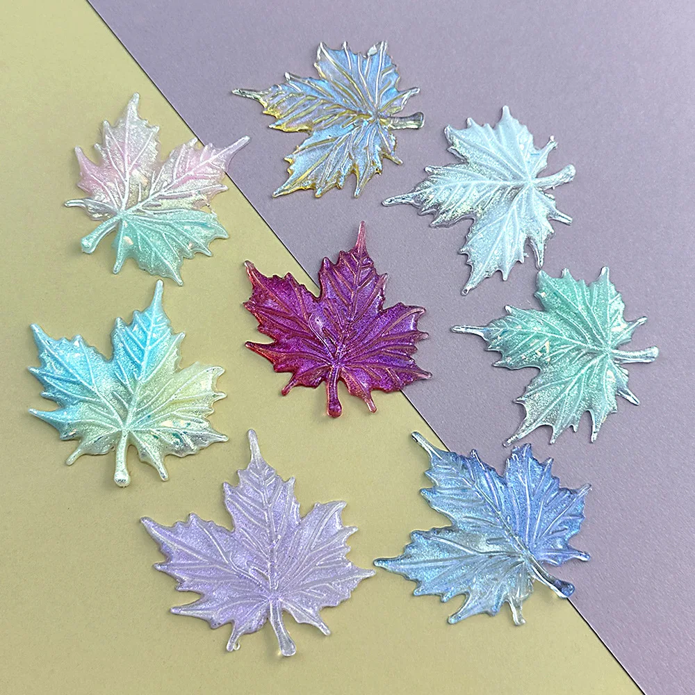 50PCS Cute Night Light Maple Leaf Resin DIY Handmade Beauty Crafts Materials Jewelry Accessories Home Decoration