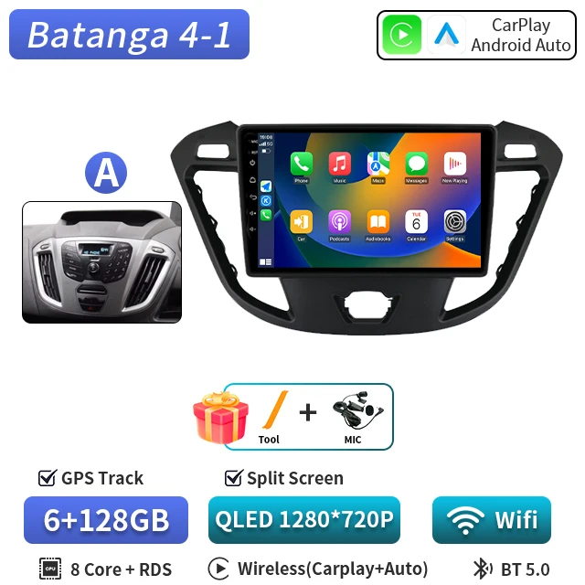 Android 16 voor Ford Tourneo Custom 1 I Transit 2012-2021 Qualcomm Snapdragon Navigatie 5G Multimedia Speler Auto Carplay auto