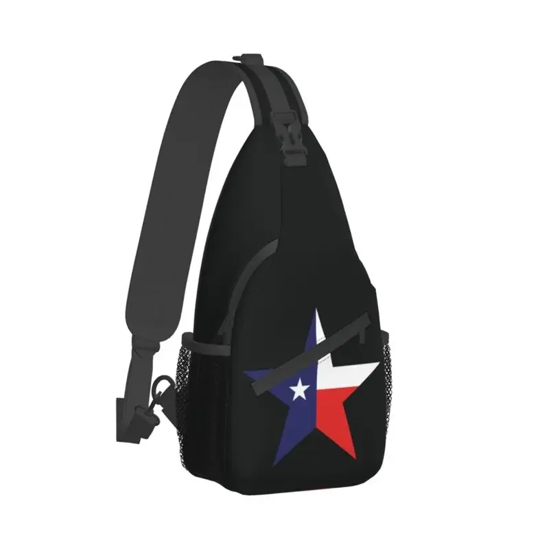 Casual Texas Lone Logo Crossbody Sling Backpack Men Flag Of Texas Shoulder Chest Bags for Traveling