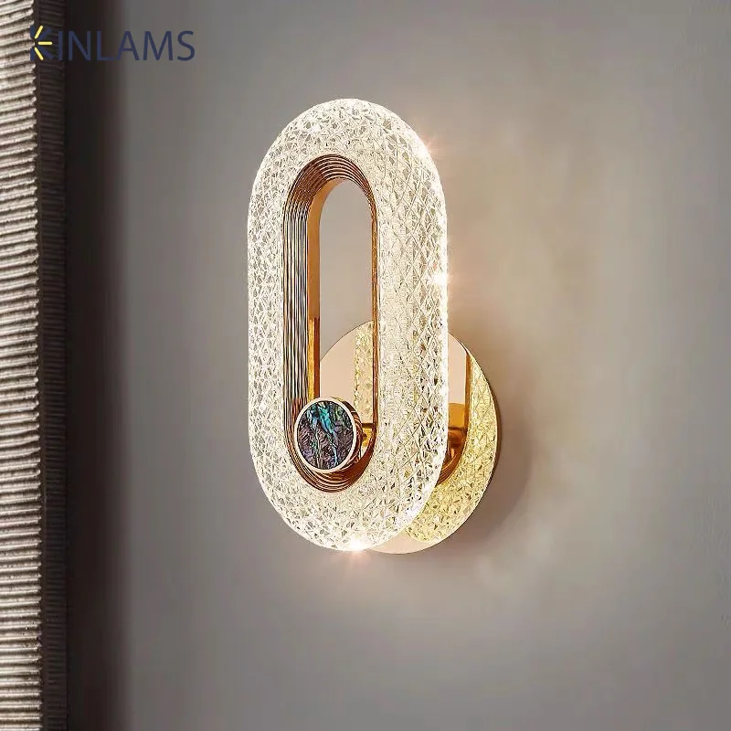 Modern LED Transparent Acrylic Elliptic Wall Lamp Nordic Indoor Home Decoration Wall Lights Lamp For Bedroom Bedside