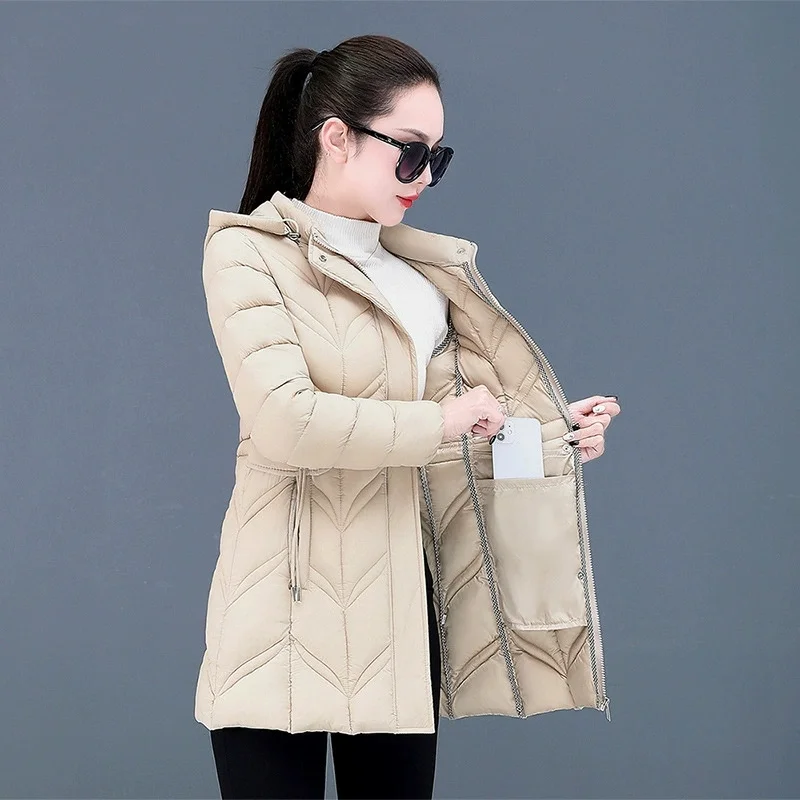 

2025 Winter Down Coat Women Parkas Long New Warm Cotton Padded Jacket Slim Outerwear Fashion Plus Size Thicken Overcoat Ladies