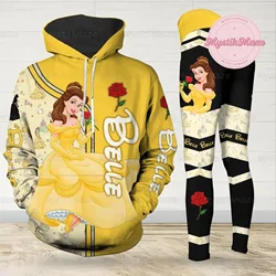 Disney BellE Tinker Bell Christmas HoodieLeggings Yoga Set Women's Princess Hoodie Yoga Pants Sweatpants Fashion Tracksuit Set
