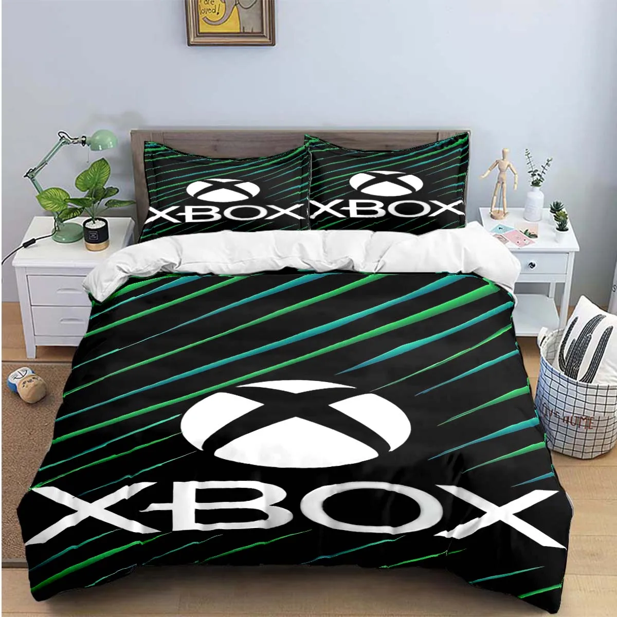 

Cool Gamer X-XBox Print Bedding Sets Exquisite Bed Supplies Set Duvet Cover Bed Comforter Set Bedding Set Luxury Gift