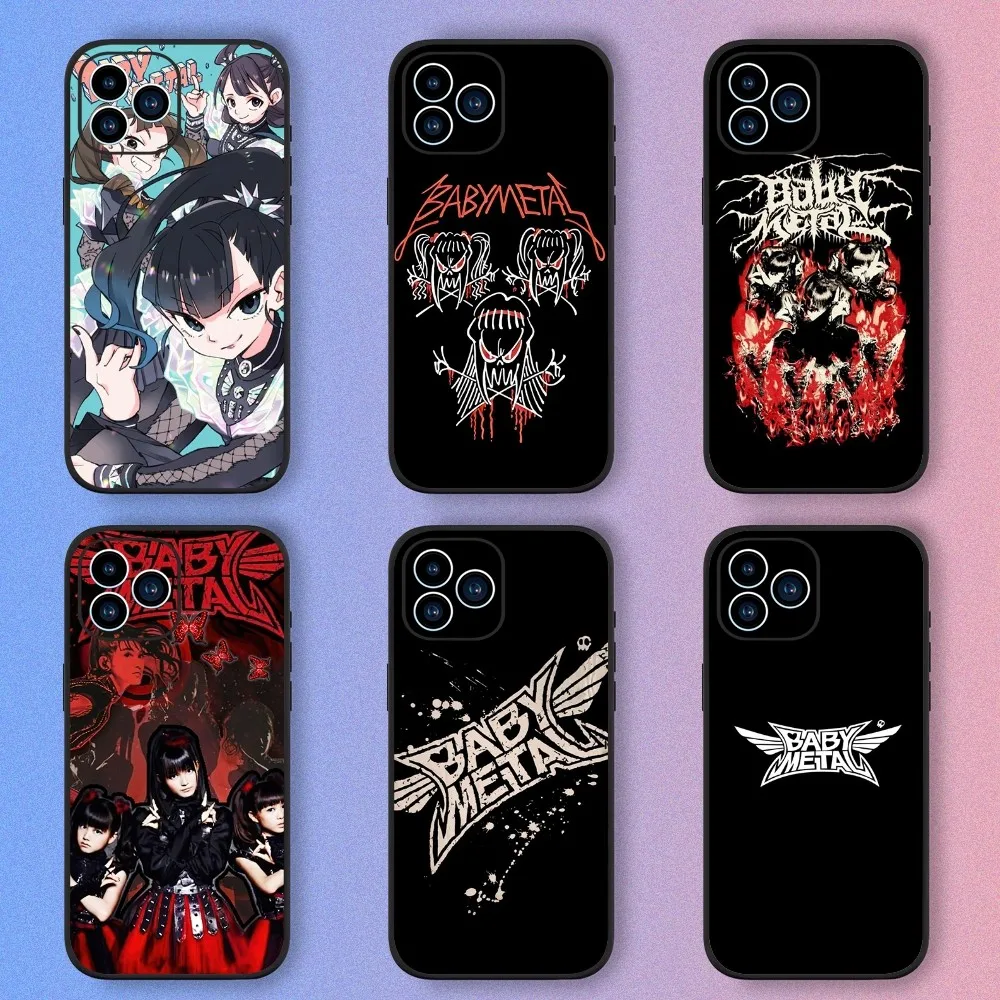 Babymetal Japanese girl idol Phone Case For iPhone 15,14,13,12,11,XS,XR,X,8,7,Pro,Max,Plus,mini Silicone Black Cover