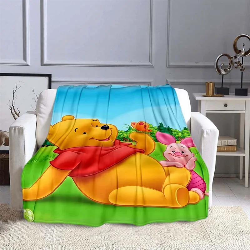 Bear Disney Winnie The Pooh coperta stampata per bambini coperta per adulti biancheria da letto morbida e calda per divano da letto coperta da viaggio all'aperto