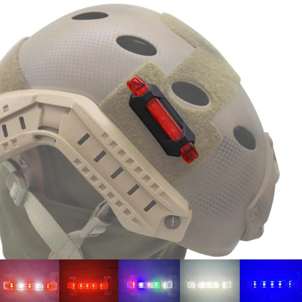 Tactical Helmet Backpack Signal Light USB Rechargeable Cycling Flashing Airsoft Sports Warning Life-saving Lamp