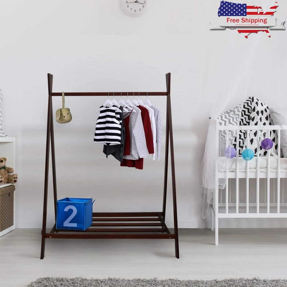 

Teepee Coat Rack with Shelf Solid Wood Storage Minimalist Design Easy Assembly Lower Shelf Shoes Accessories Home Decor