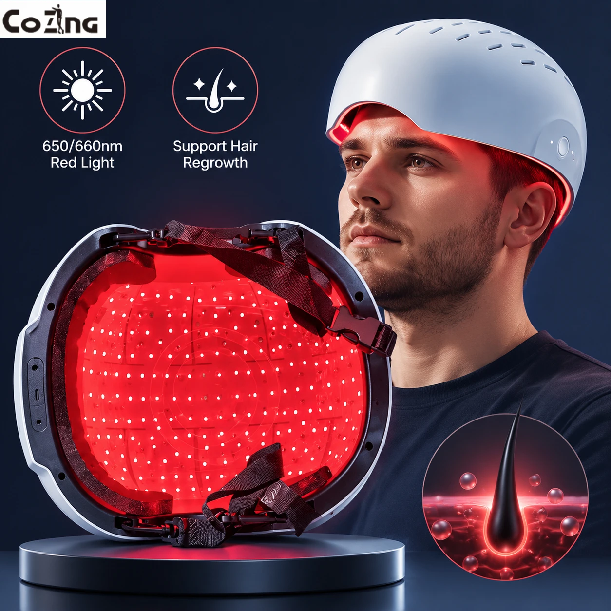 2026 Red Light Hair Growth Cap Infrared Anti-hair Loss Therapy Device Prevents Hair Loss and Promotes Scalp Blood Circulation