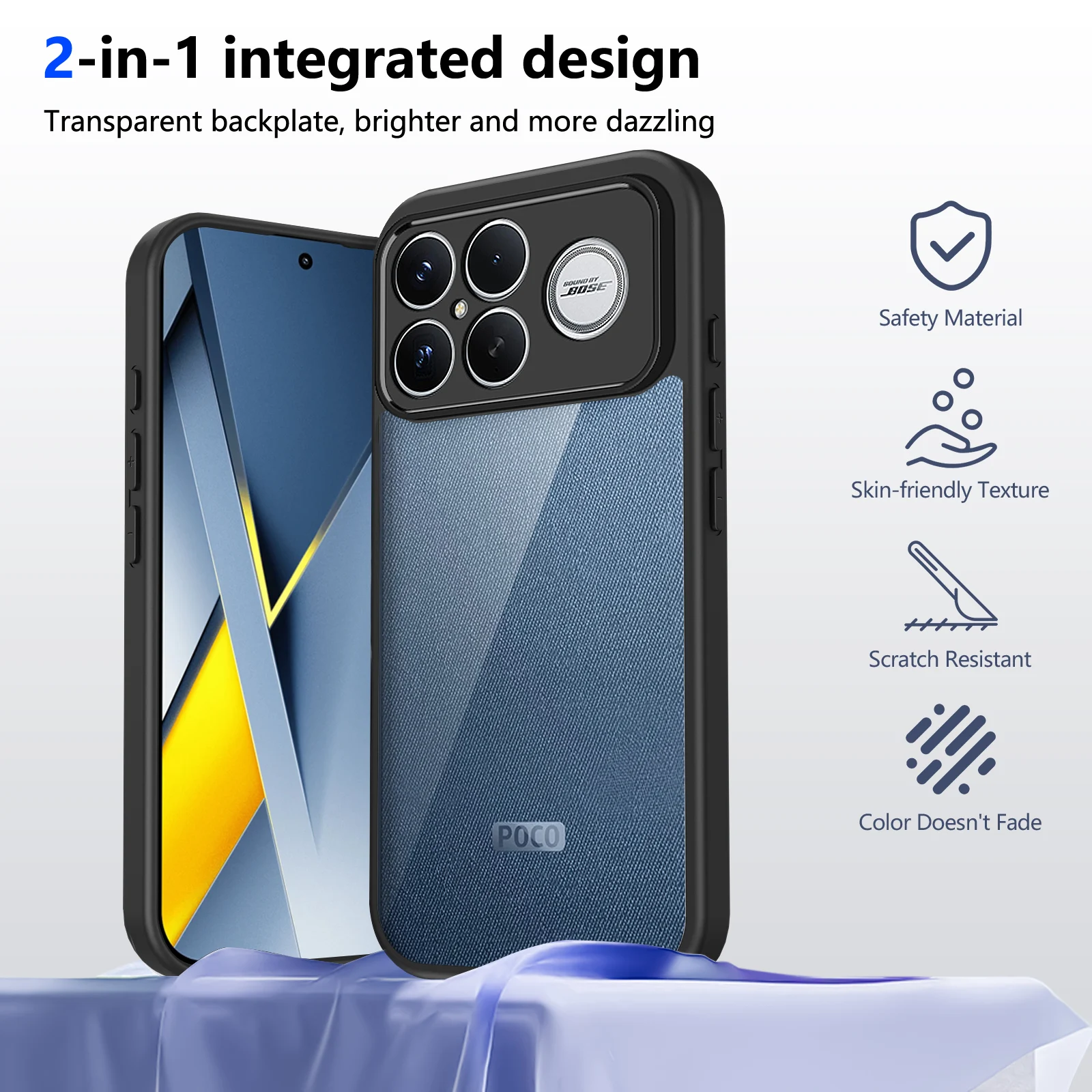 

For Poco F8 Ultra Air Cushion Silicon Bumper Clear Matte Back Cover Hard Case Shell Poco F8 Pro Phone Coques Poco F7 F7 Ultra