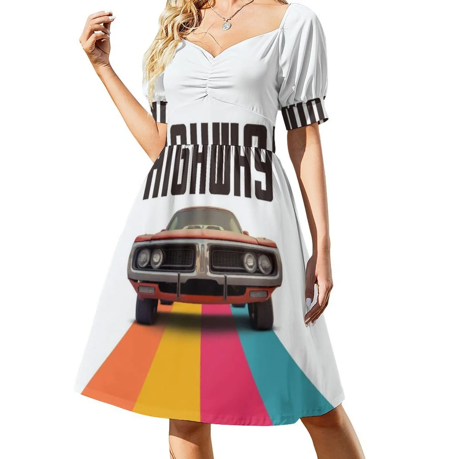 فستان حفلات أنيق للنساء على الطريق السريع على شكل حرف a مع خيارات قصيرة/طويلة/بدون أكمام لرحلة الطريق السريع والمرحلة الحرة للنساء #2