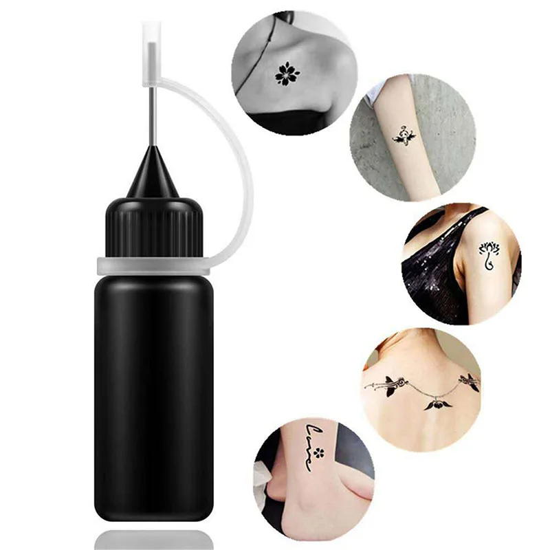 Temporary Tattoo Paste Liquid Body Paint Black Brown Red Henna Cone Indian Sticker Design Art 10ml For Creative Use