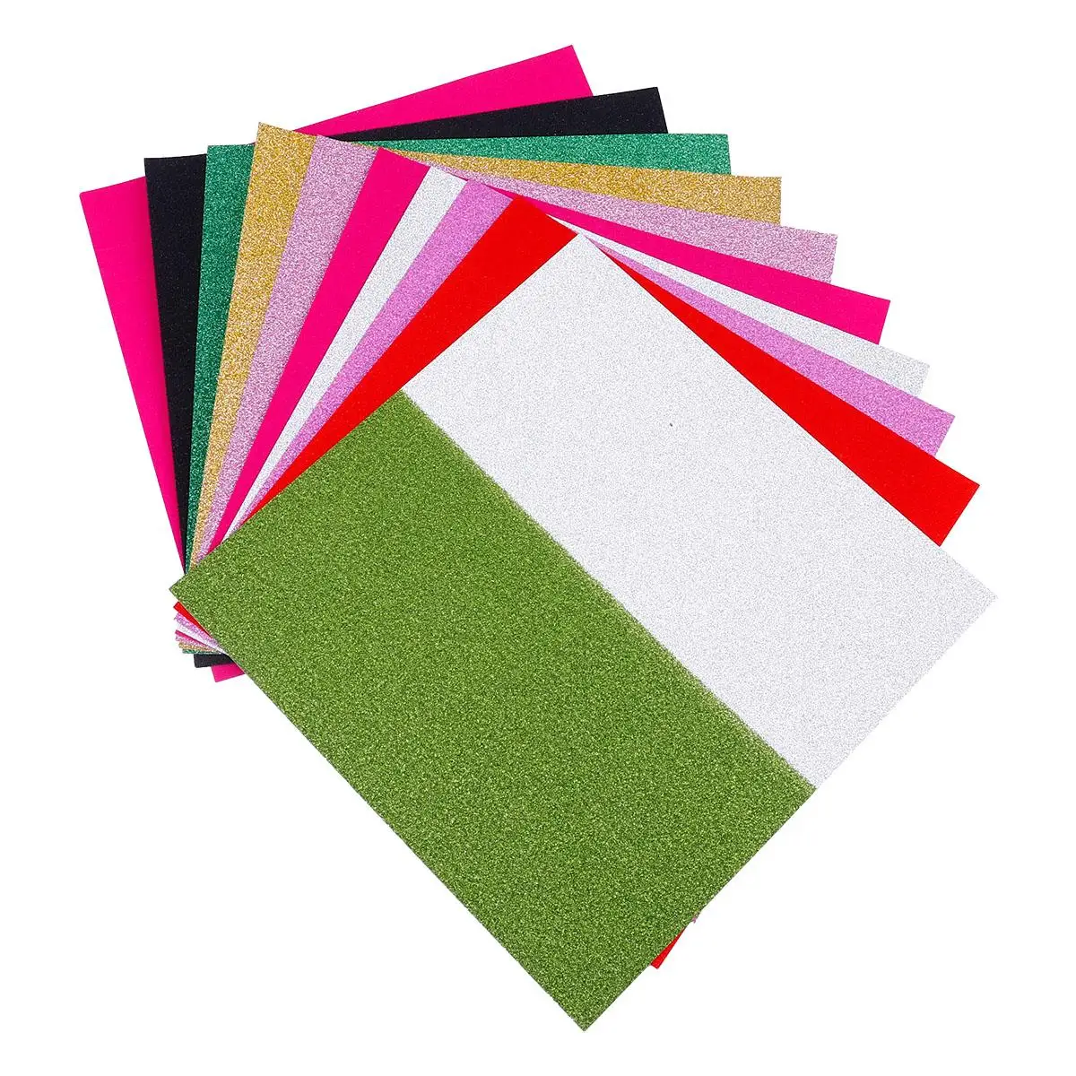 

100 Sheets Glitter Paper Eco Friendly 10 Colors Smooth Elegant Dazzling DIY Material Handmade Production