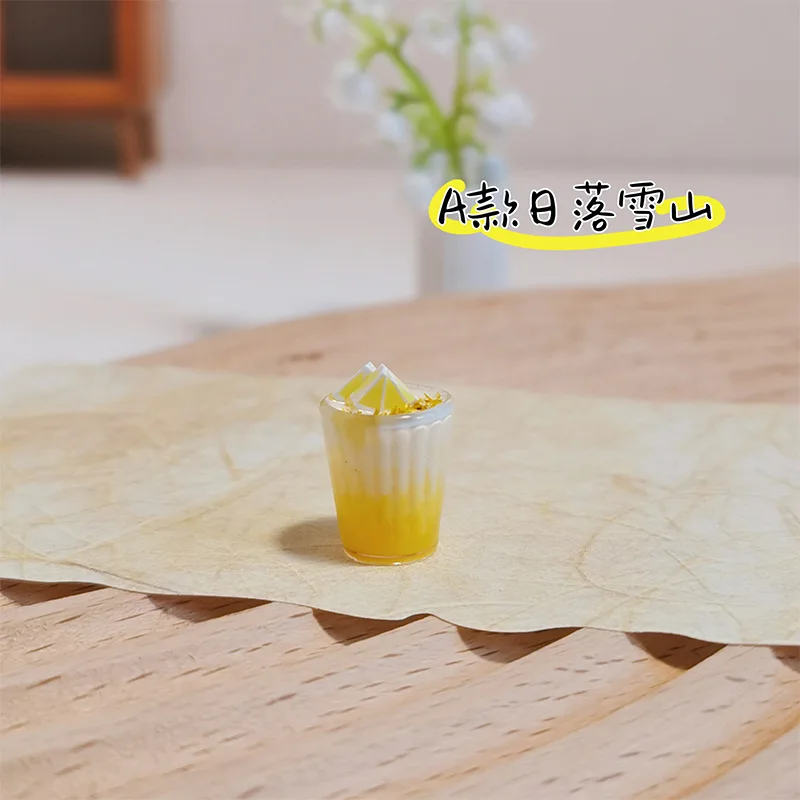 1:12 Miniature Toy Figurines OB11 Doll House Accessories Simulation Summer Mini Fruit Tea Drink Model Micro-scene Decoration