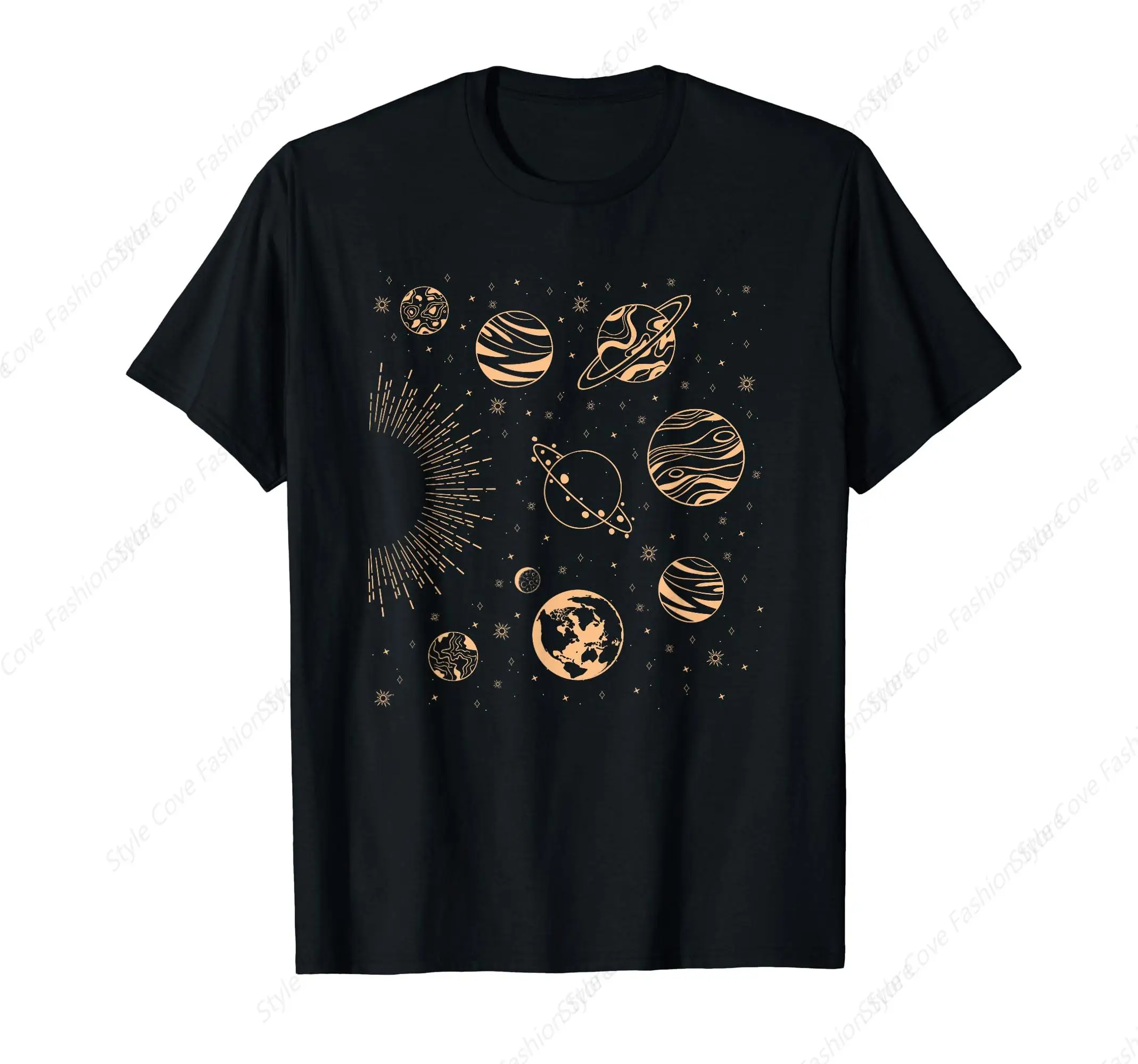 

Solar System Planets Space Science Galaxy Astrology Universe T-Shirt Summer Men's T-shirt Short Sleeved T-Shirt Streetwear Tee