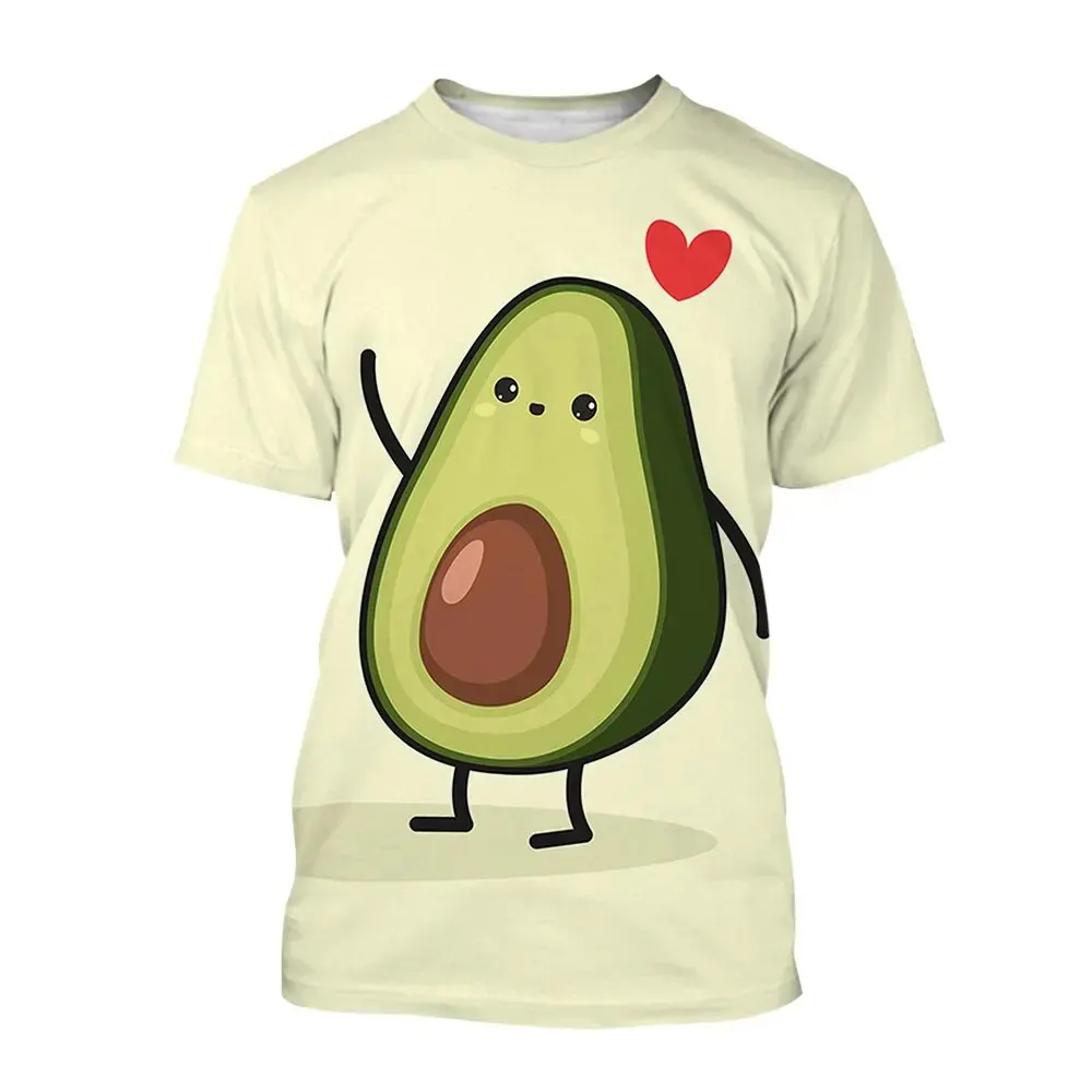 קריקטורה חדשה מצחיק אבוקדו גרפי חולצות טי 3d גברים נשים שרוול קצר חולצת טי harajuku ילדים חולצות טי