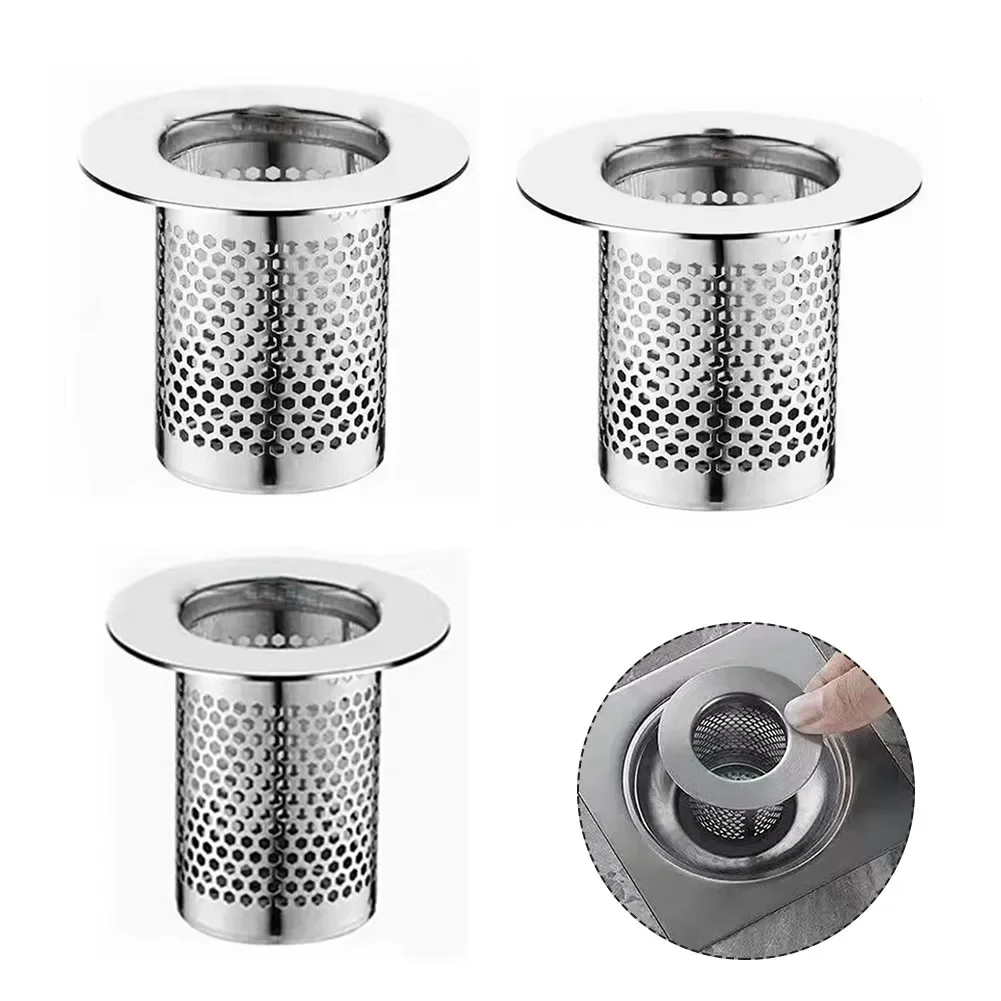 Nuovissimo filtro di scarico filtro per lavello raccoglitore per capelli sostituzione della cucina tappo per rifiuti in acciaio inossidabile argento