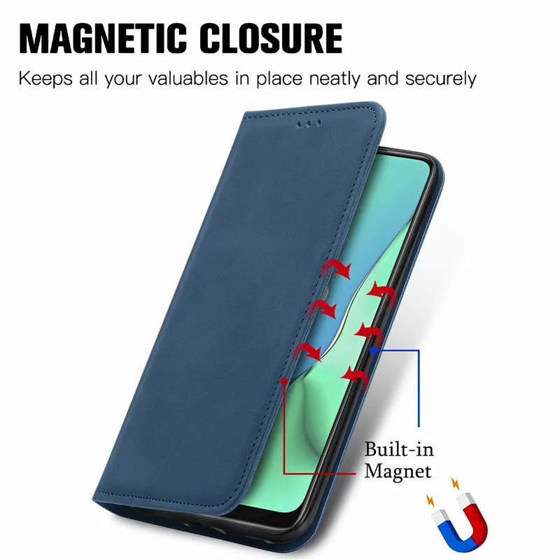 Magnetic Wallet Flip Case For Oppo Realme 8i 9 Pro Plus 9i 8 Pro 7 7i 6 6S 6i C3 C21Y C25Y C31 C35 C25 C25S C11 C21 Leather Case