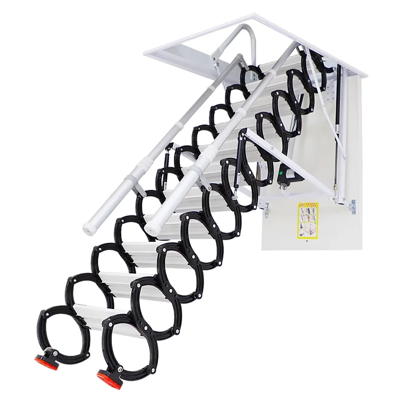 Hidden Automatic Folding Telescopic Ladder Carbon Steel Electric Home Attic Basement Second Floor Convenient Access