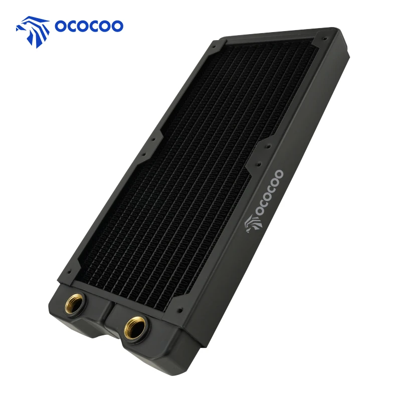 

OCOCOO Copper Radiator 240mm Liquid Cooling Radiator 2.9cm Heat Sink Thickness G1/4 Thread 14 Waterway for 12CM Fan Pc Radiator