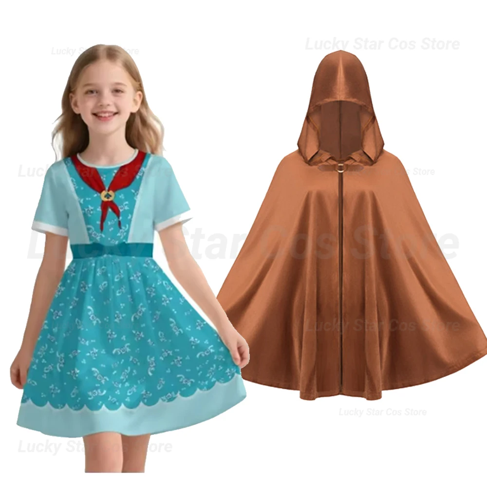 

Holly Wheeler Cosplay Costume Dress Hooded Cloak For Kids Girls Roleplay Outfits TV ST Disguise Halloween Carnival Party Suit