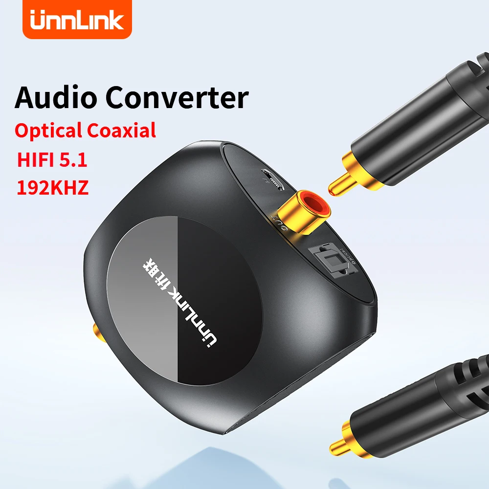 Unnlink konverter Audio optik HiFi 5.1, Toslink ke dekoder Audio Bidirectional koaksial DTS dotible AC3 192KHZ SPDIF Amplifier