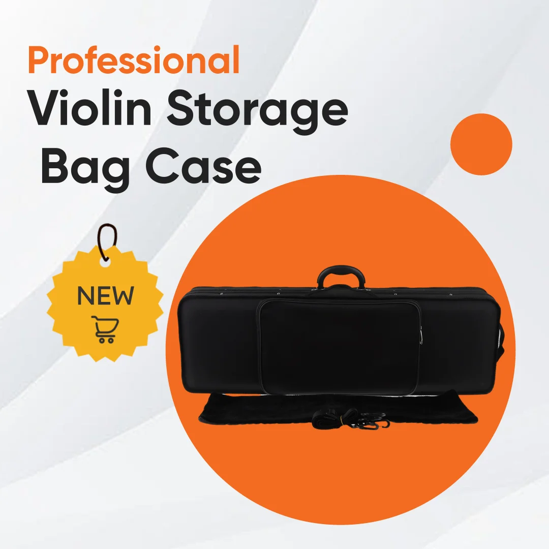 Professional 4/4 Full Size Violin Triangle Shape Case Box Hard & Super Light with Shoulder Straps Violin Case Built-in Hygromete