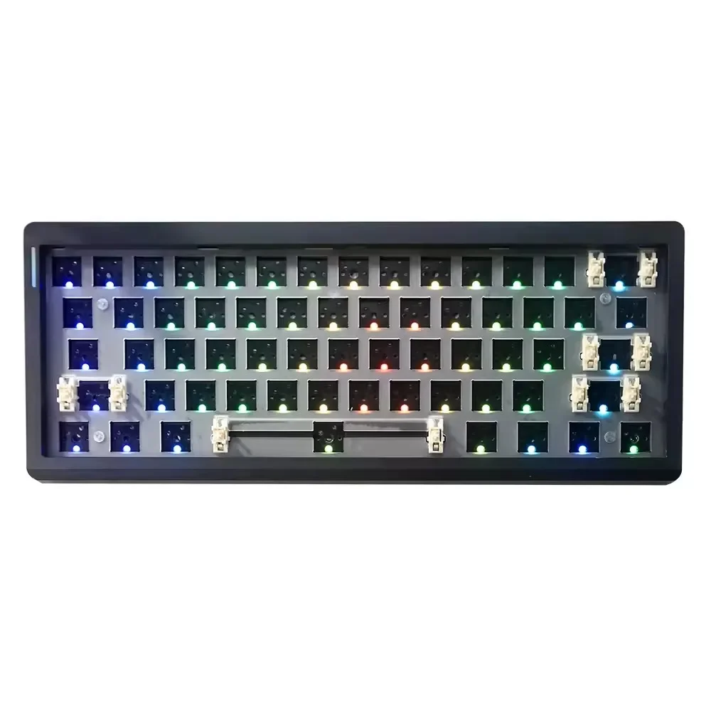 

GMK61 Mechanical Keyboard With Knob VIA-Programmable BT/2.4Ghz/ Type-C RGB Backlit Gasket Structure Hot-Swappable Keyboard Kit