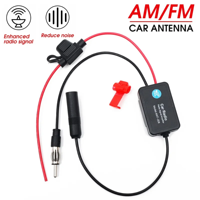 Universal FM Radio Signal Car Antenna Signal Amplifier Anti-interference Enhance Set AM Auto Electronic Amp Accessories 12V