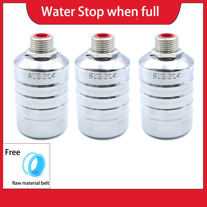 Stainless Steel Float Valve 1/2" 3/4" Automatic Water Level Control Shut-Off Valve for Water Tank/Tower - Ball Type Tank Filler