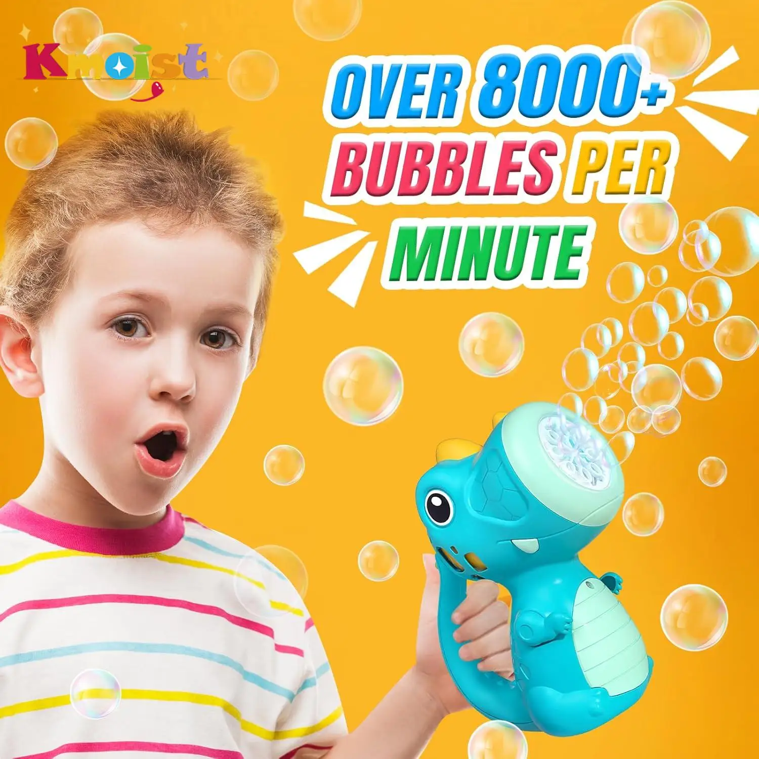 8 Holes Dinosaur Bubble Machine Automatic Blower Outdoor Toy for Children Bubble Maker with Music Beach Park Party Favors Gifts