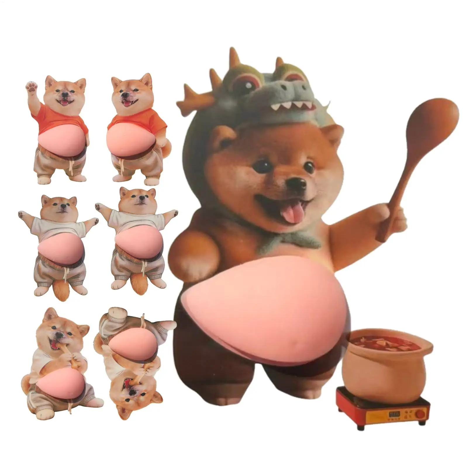 

DIY Dog Belly Sticker 3D Silicone Dog Belly Squeezable Stickers Laptop Decals for Notebook Scrapbook Journal Planner Stationery