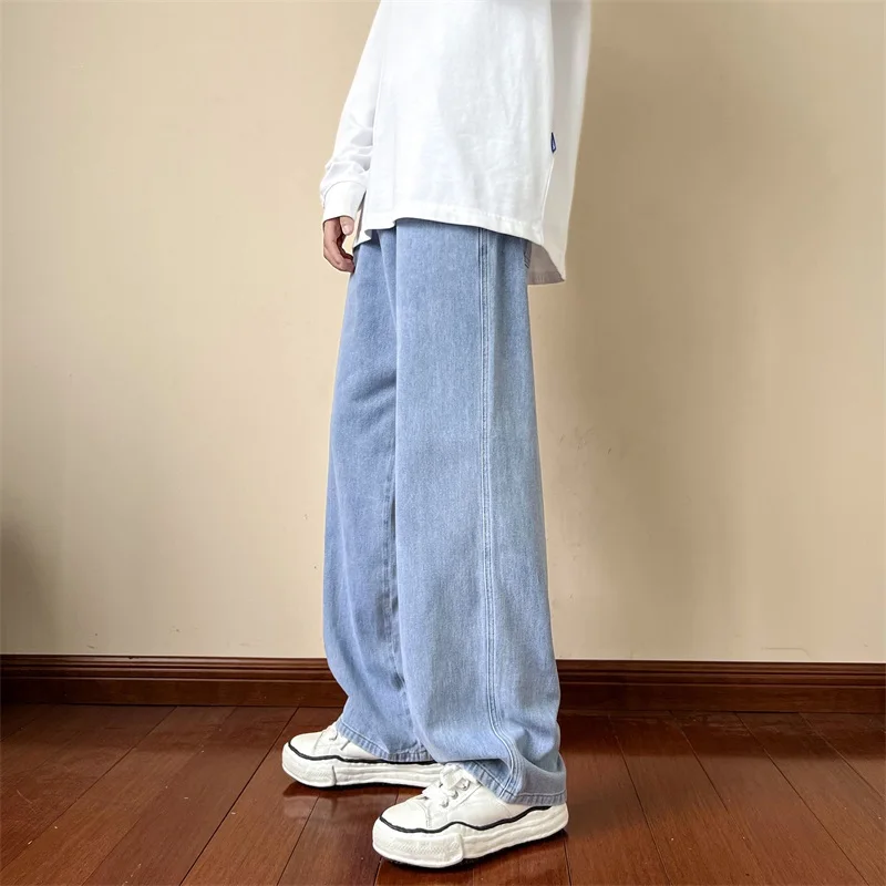 LAPPSTER Men Baggy Oversized Jeans Pants Denim 2023 Mens Hip Hop Harem Pants Vintage Casual Women Denim Pants Straight Pants