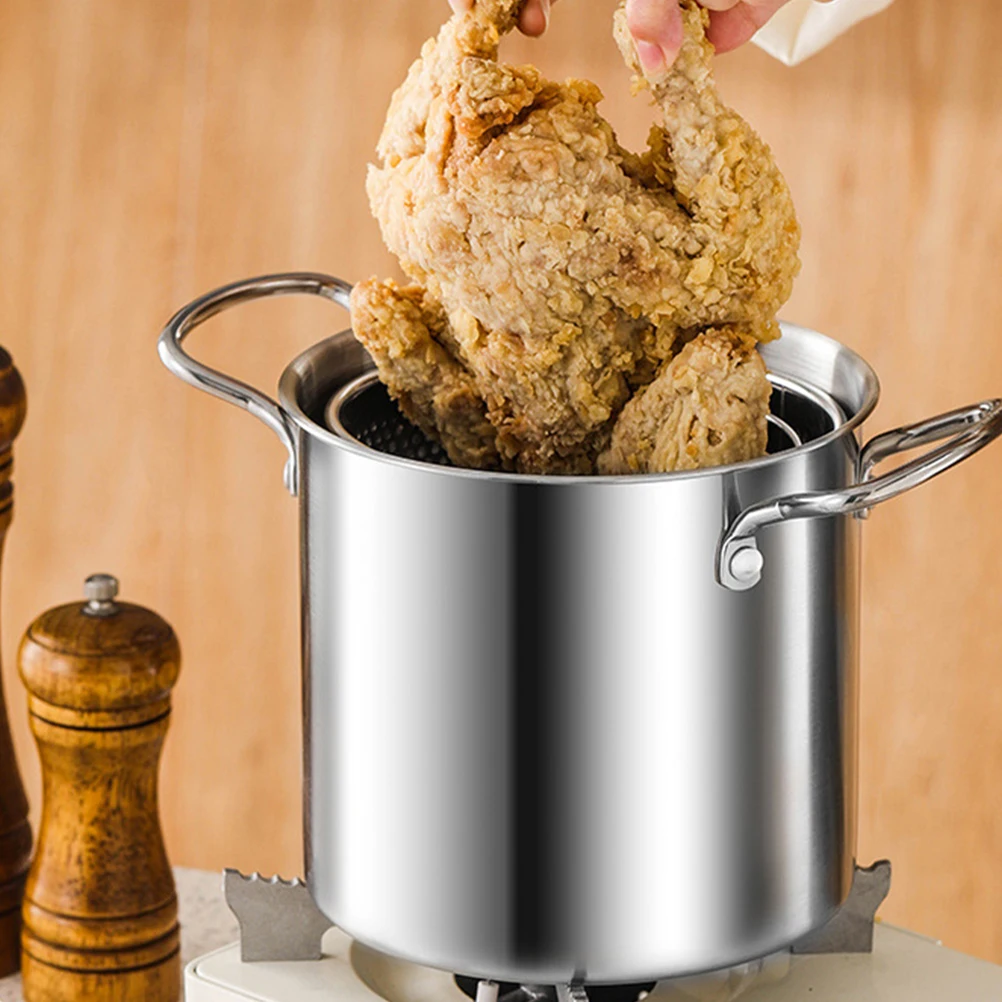 

Stainless Steel Fryer Pot Deep Fryers Frying Pan Basket Household Kitchen Supplies Mini Fryer Excellent Craftsmanship Practical