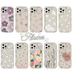 3D Simple Flower Phone Case For Vivo Y17s Y28 Y03 Y100 Y15 Y16 Y11 Y17 Y20i Y20 Y12 Y15S Y01 Y15A Y11S Y12S Y12A Cover Wave Side
