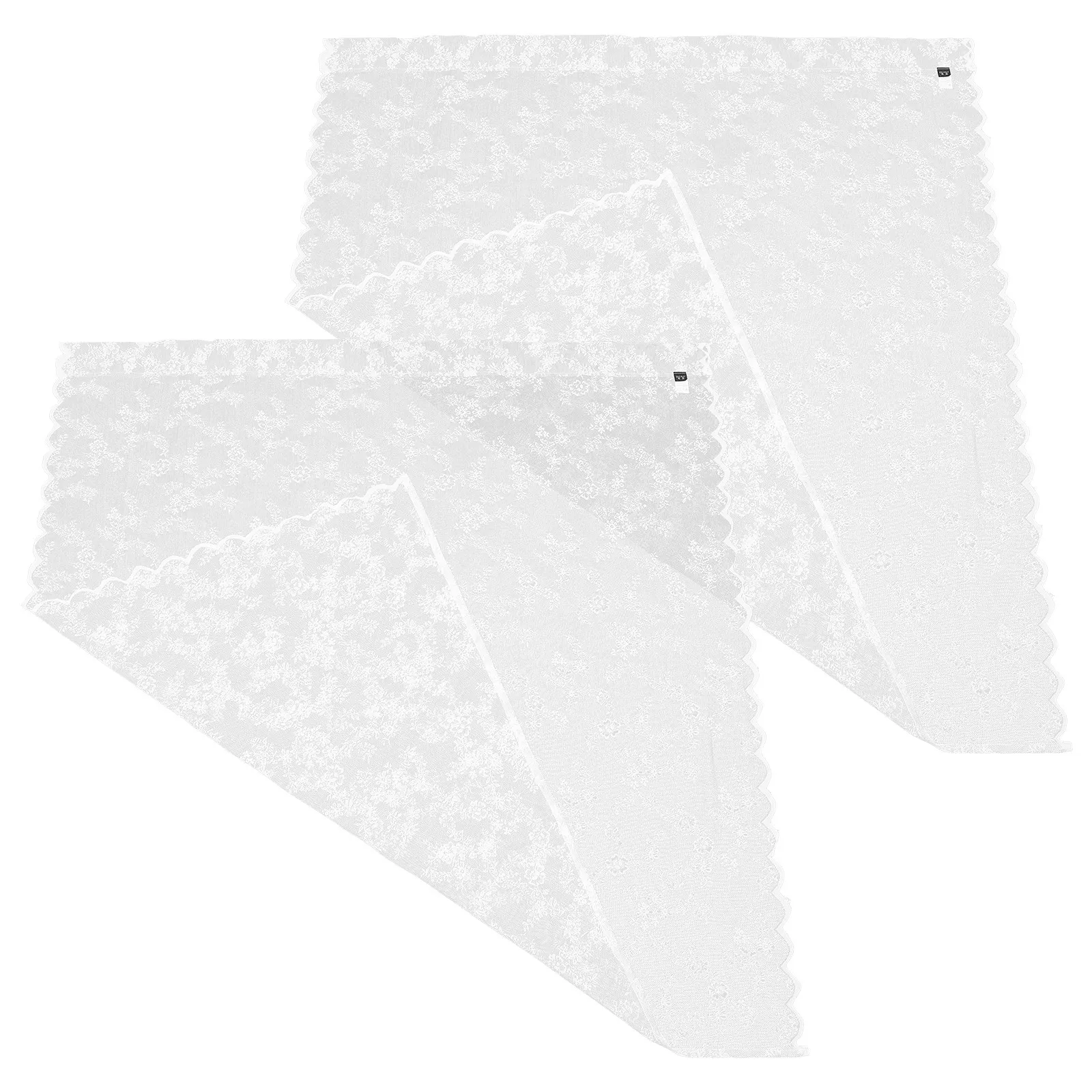 

2Pcs White Lace Sheer Curtain Panels Floral Romantic Decor for Bedroom Living Room Window Privacy and Sunlight
